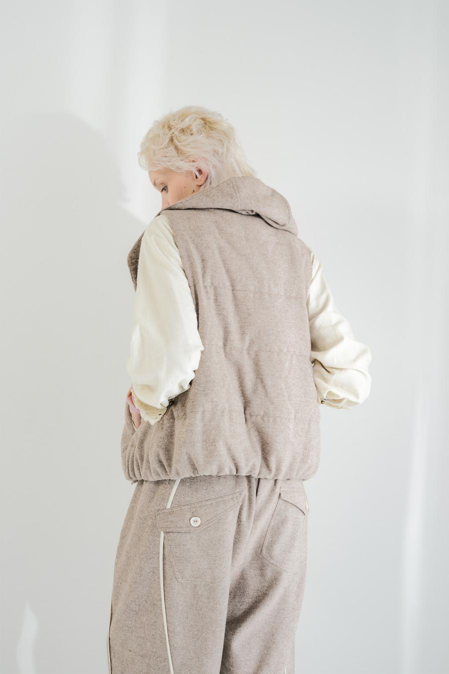 Padded Mini-Nepped Tweed Vest