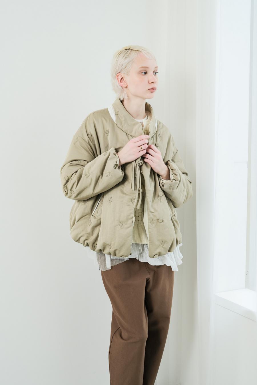 Tube Knot Embroidered Reversible Jacket