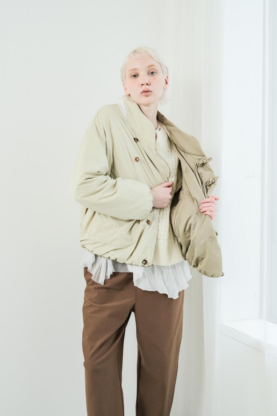 Tube Knot Embroidered Reversible Jacket