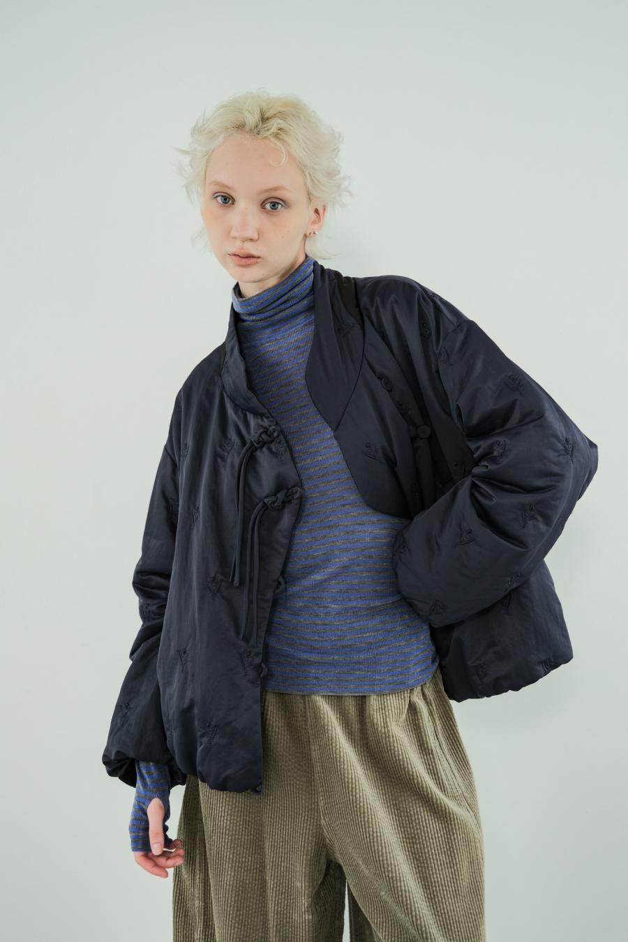 Tube Knot Embroidered Reversible Jacket