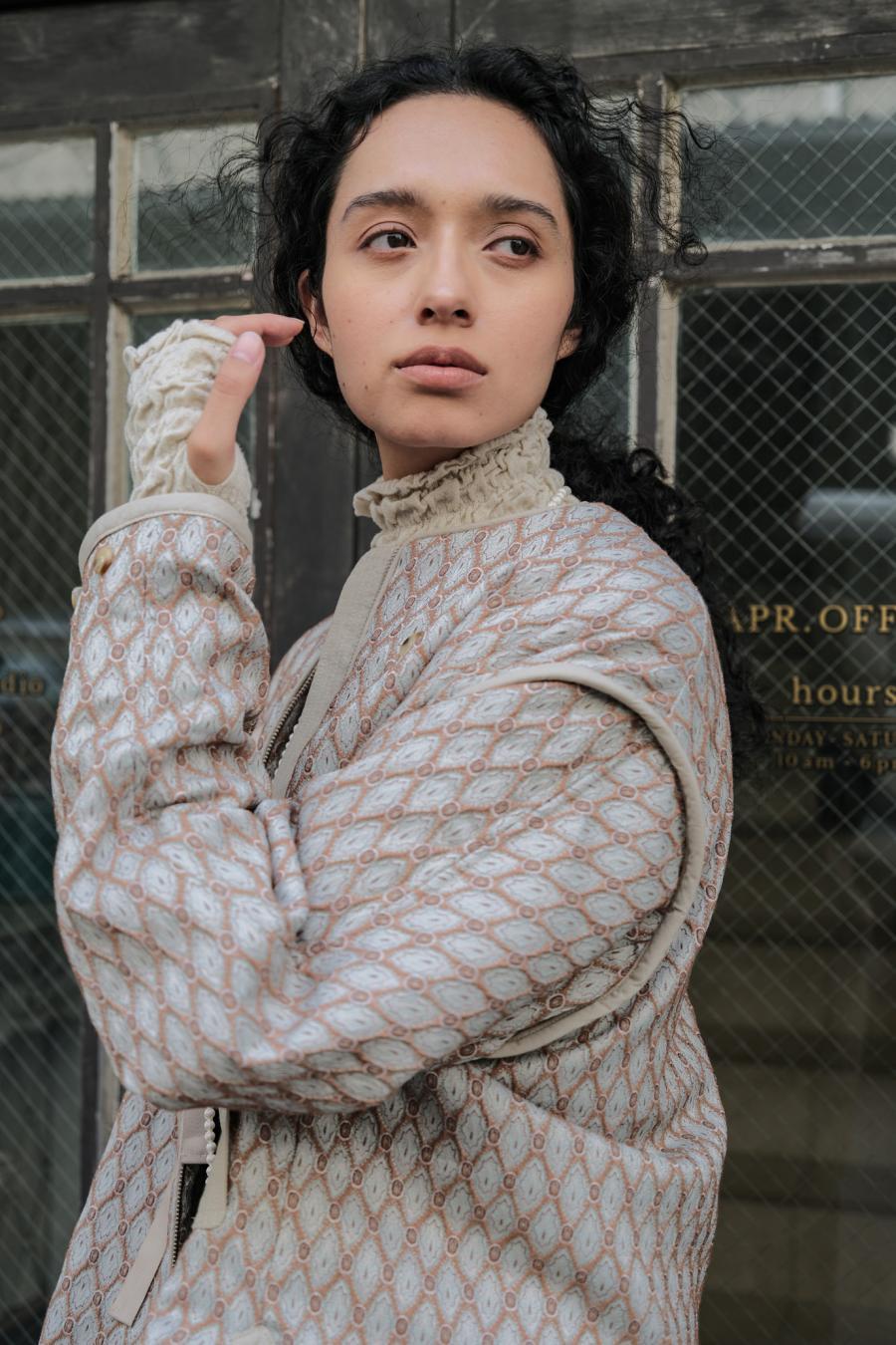 Damask Jacquard Half Jacket
