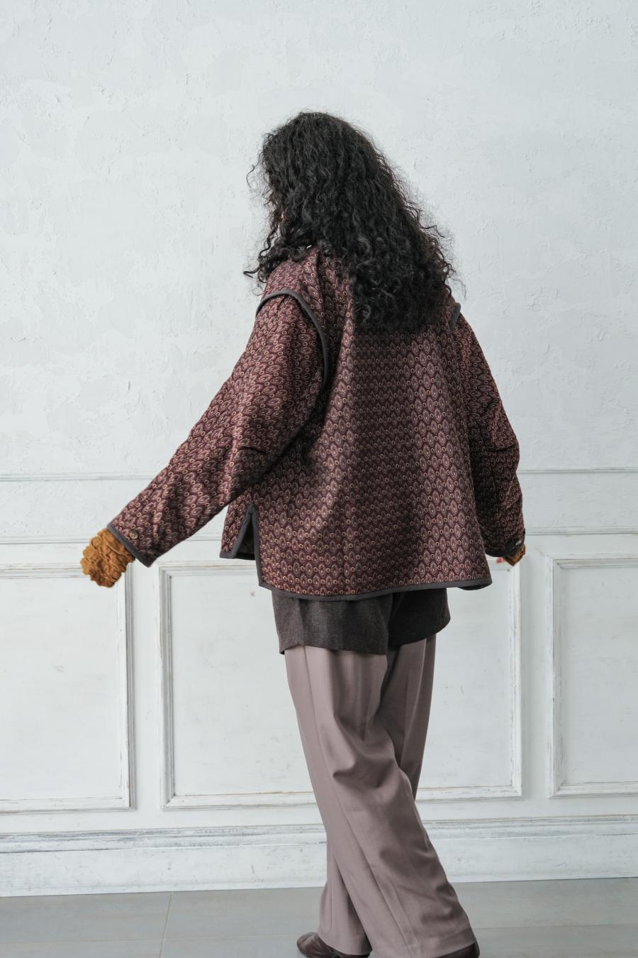 Damask Jacquard Half Jacket