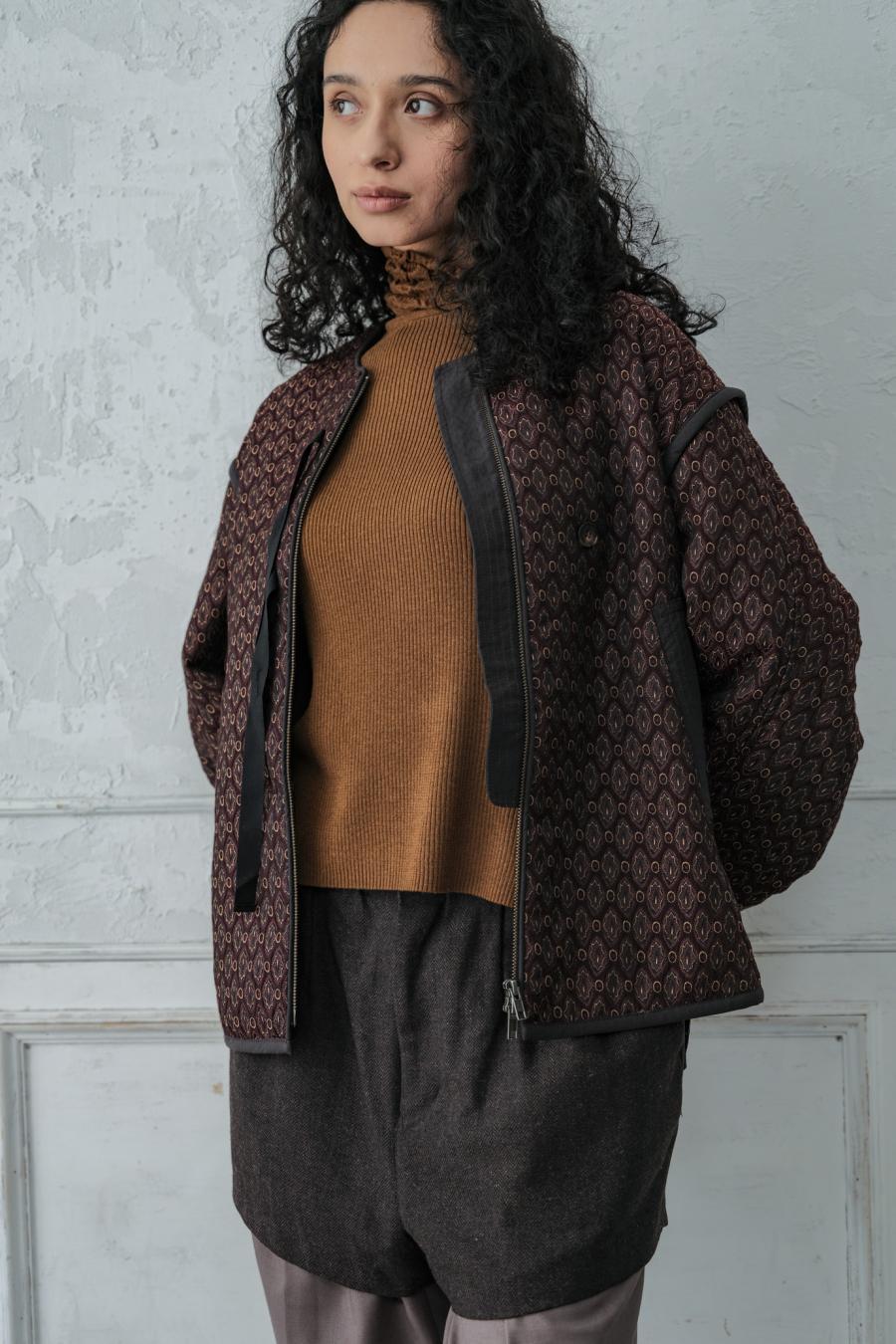 Damask Jacquard Half Jacket