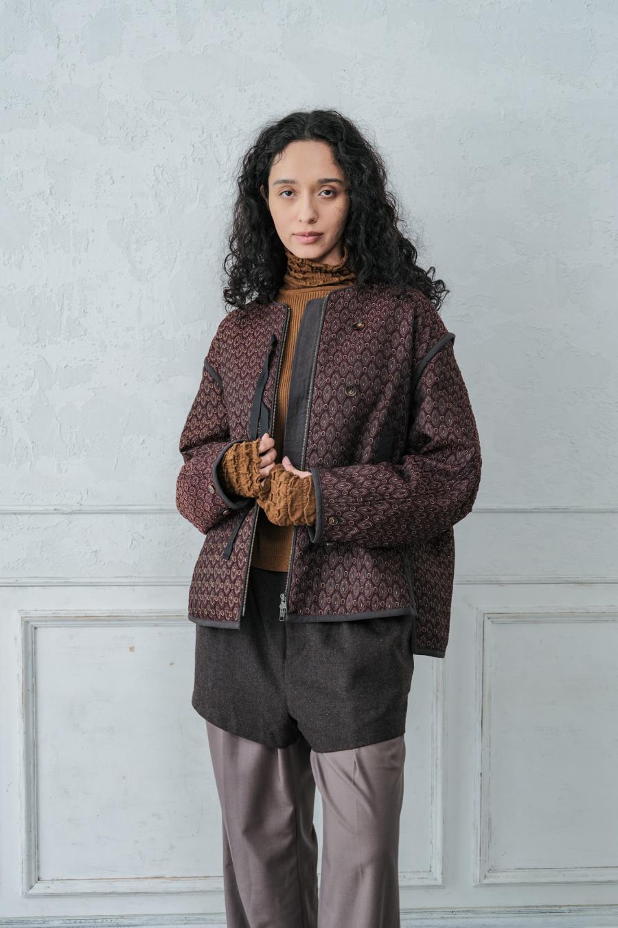 Damask Jacquard Half Jacket