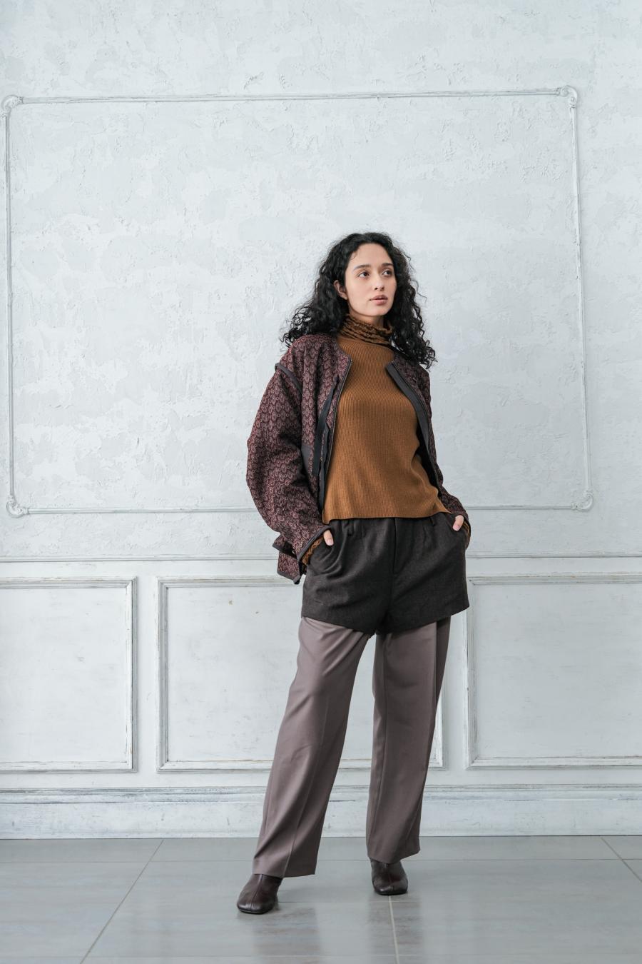 Damask Jacquard Half Jacket