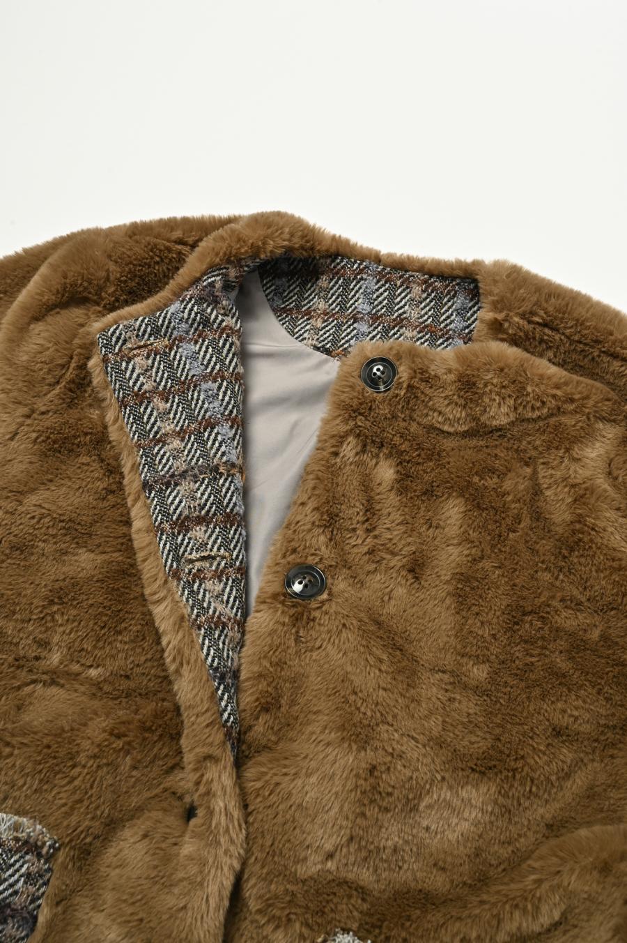 Faux Fur Paneled Jacket