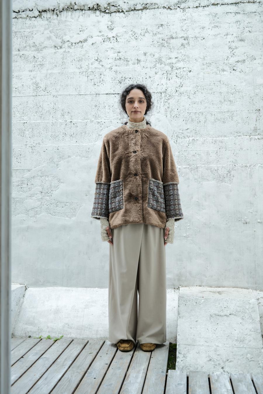 Faux Fur Paneled Jacket
