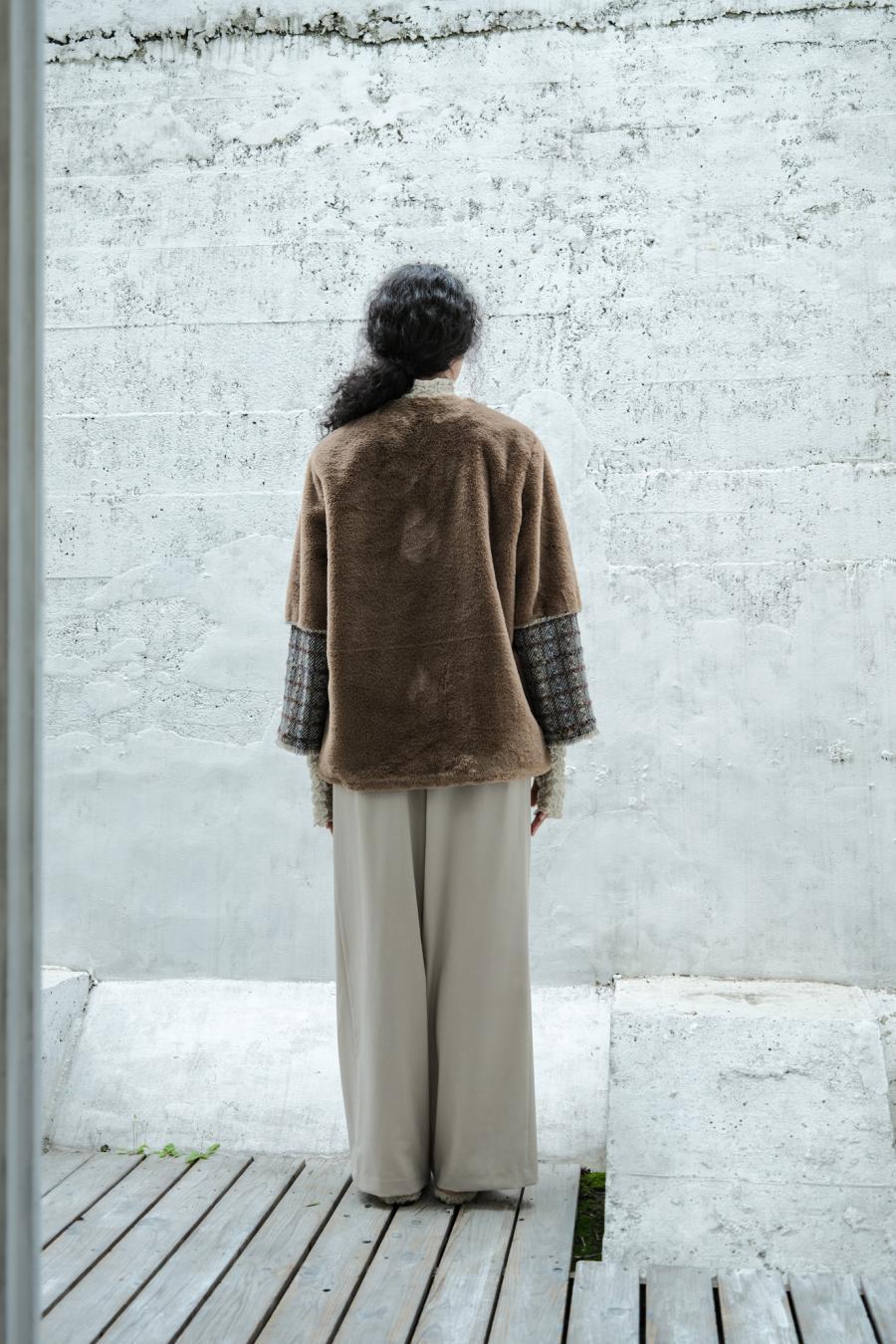 Faux Fur Paneled Jacket