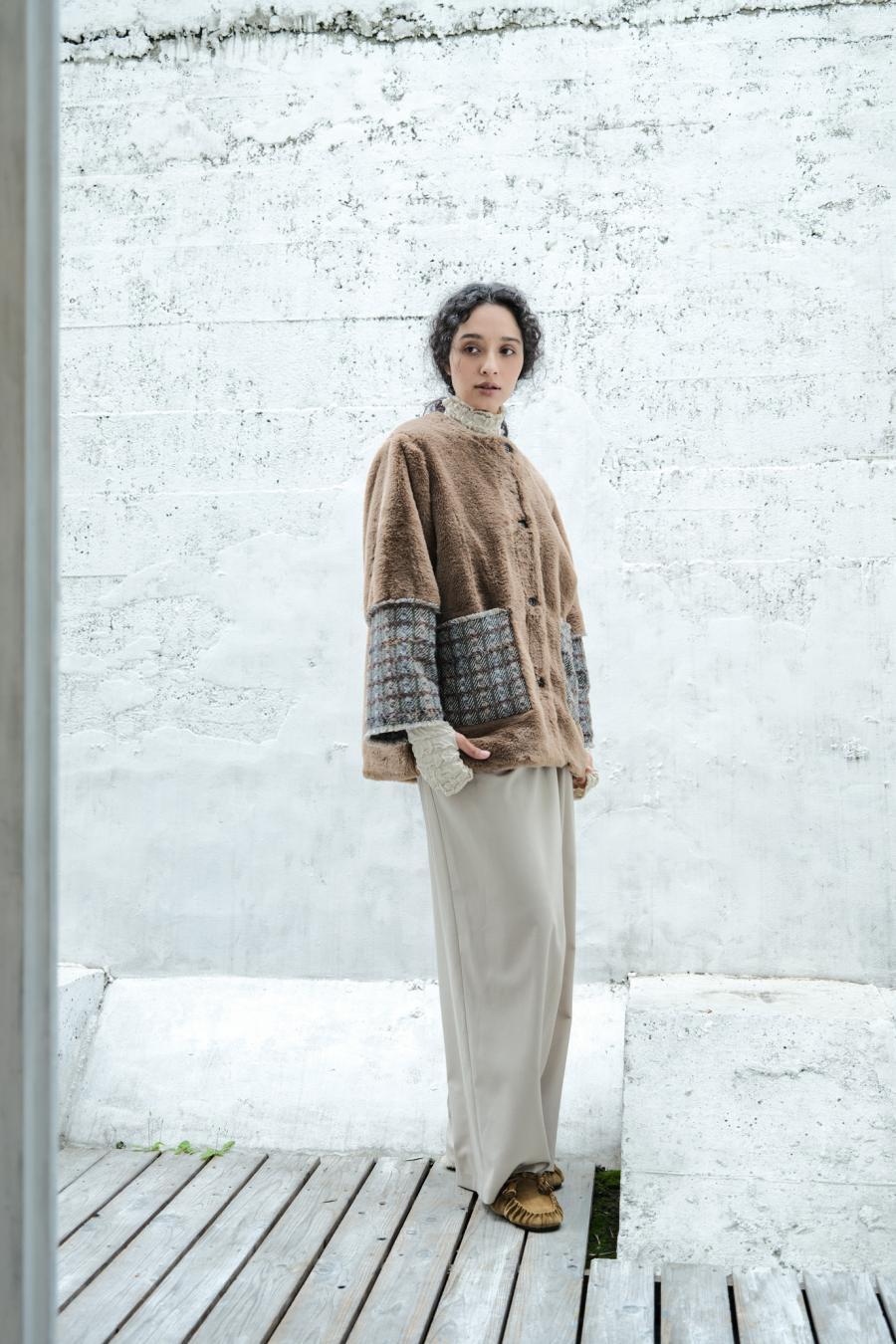 Faux Fur Paneled Jacket