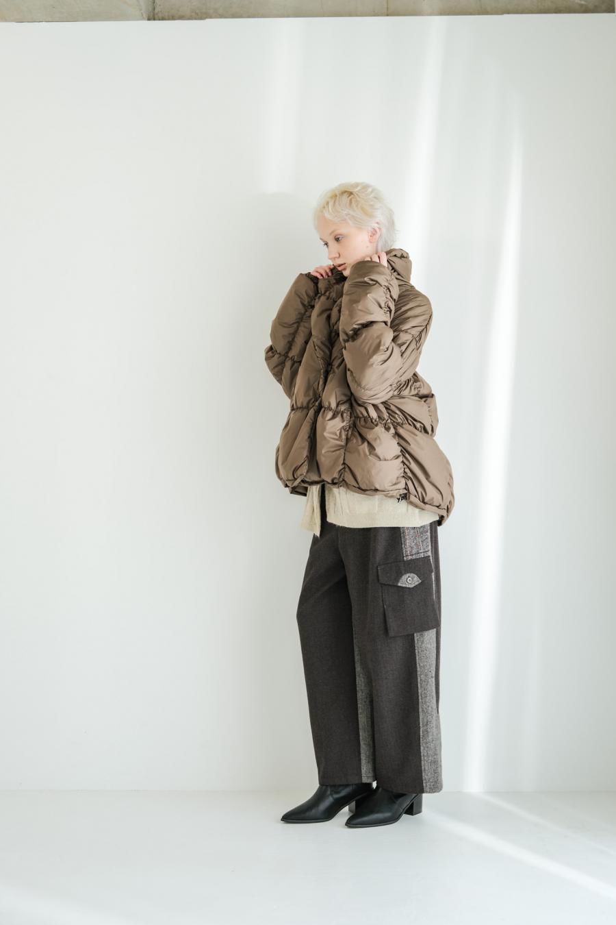 Shirred Lightweight Padded Coat