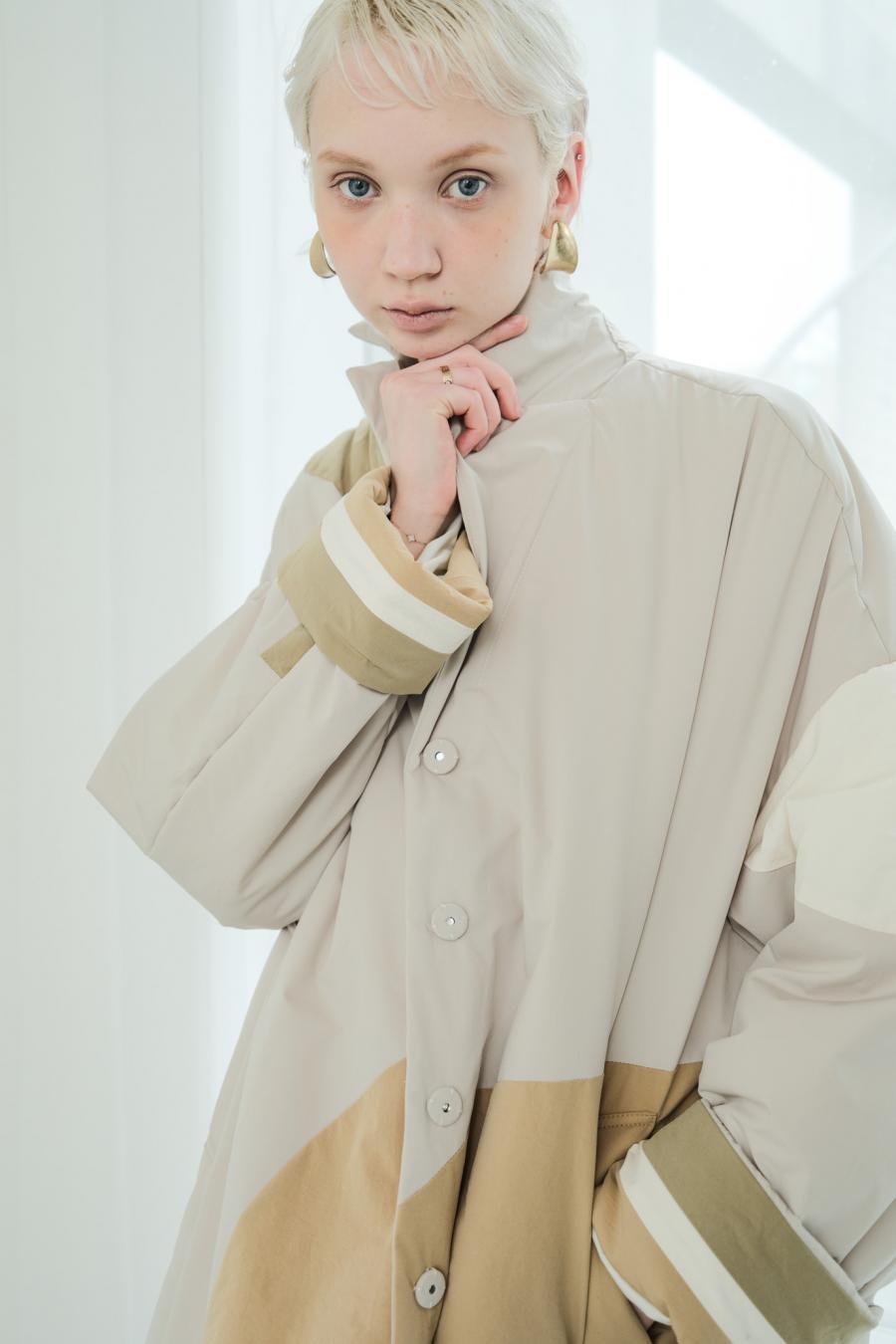 Circle Patch Padded Coat