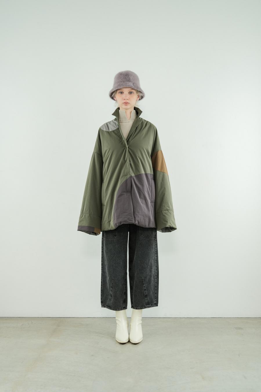Circle Patch Padded Coat
