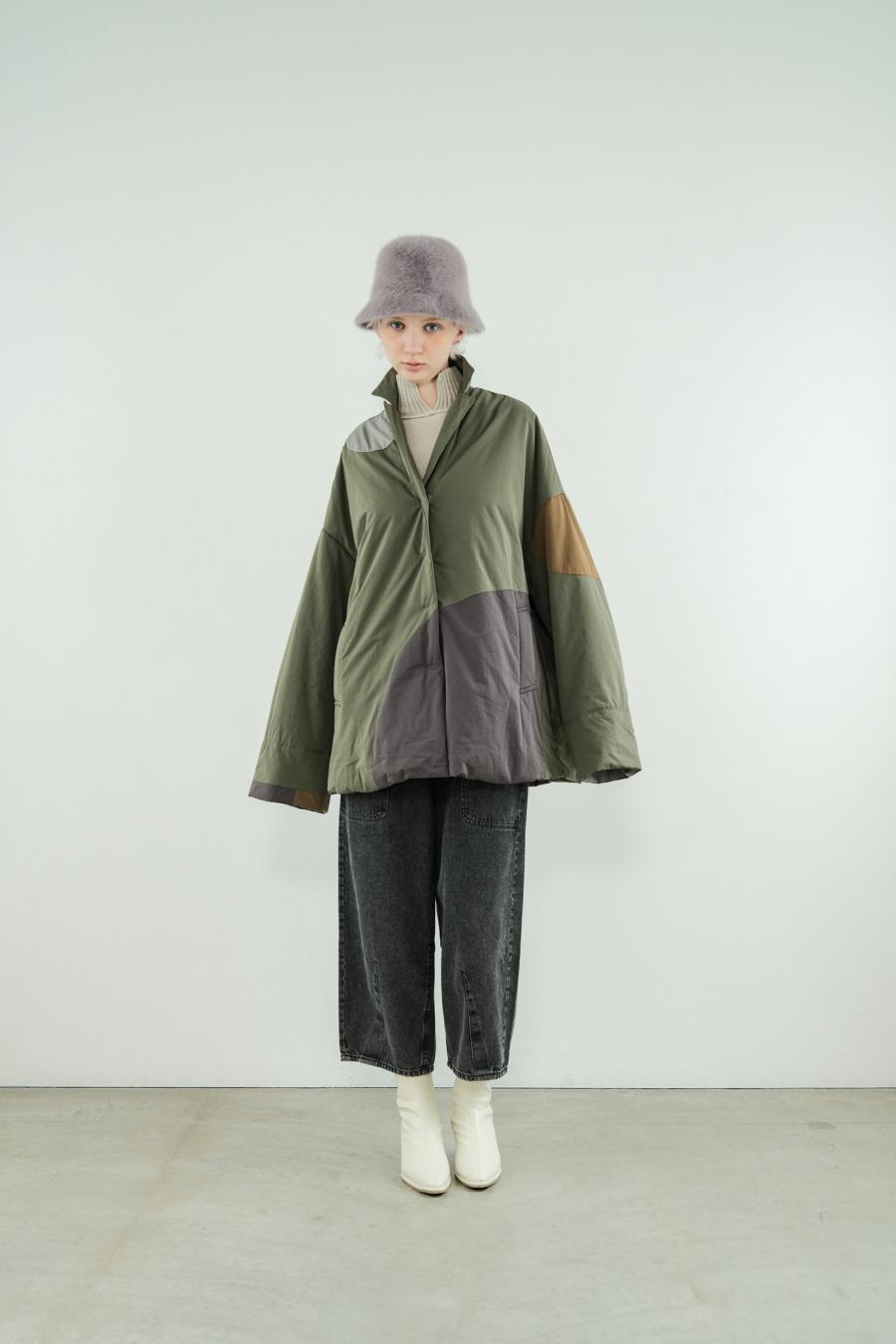 Circle Patch Padded Coat