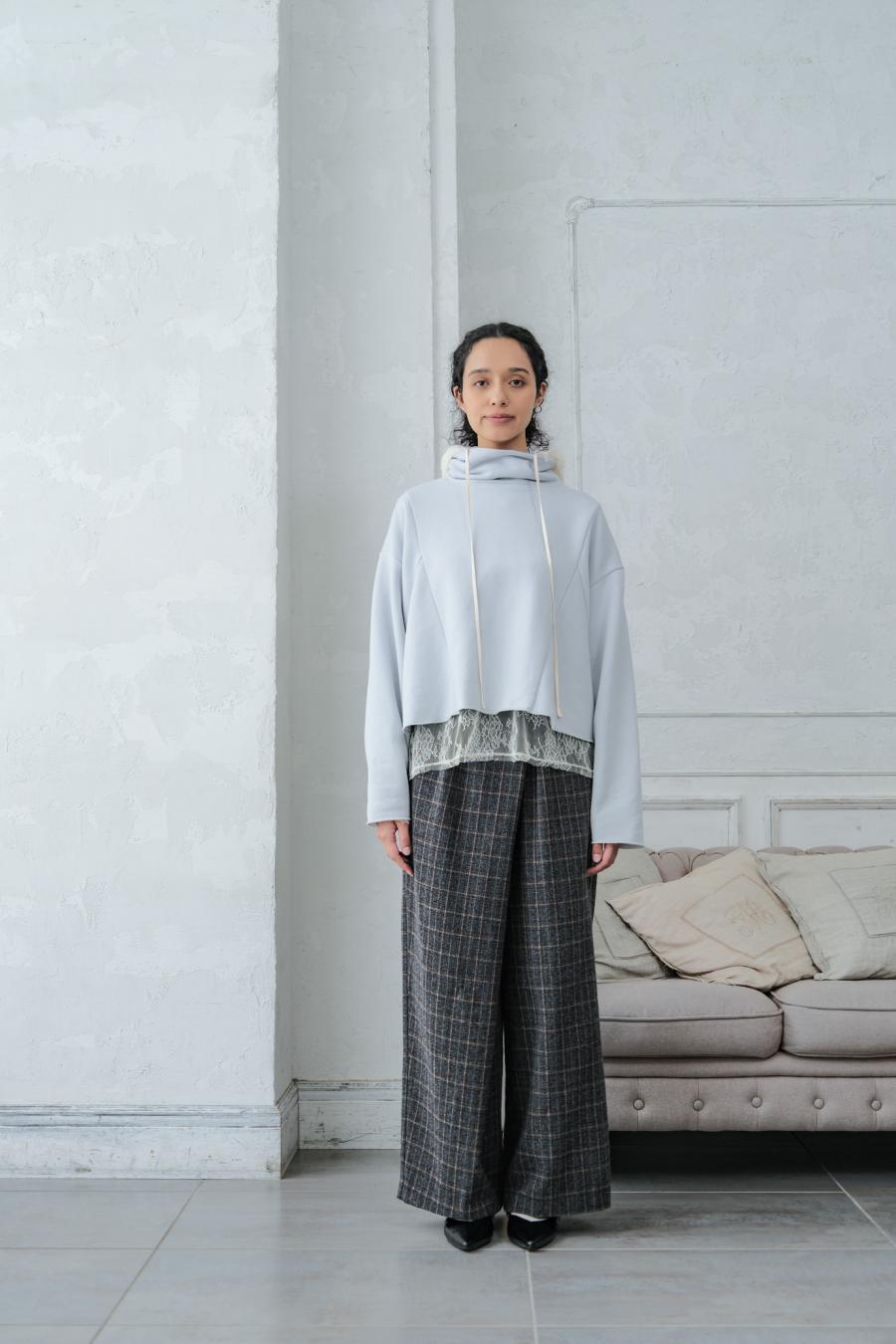 Checked Tweed Slide Pants