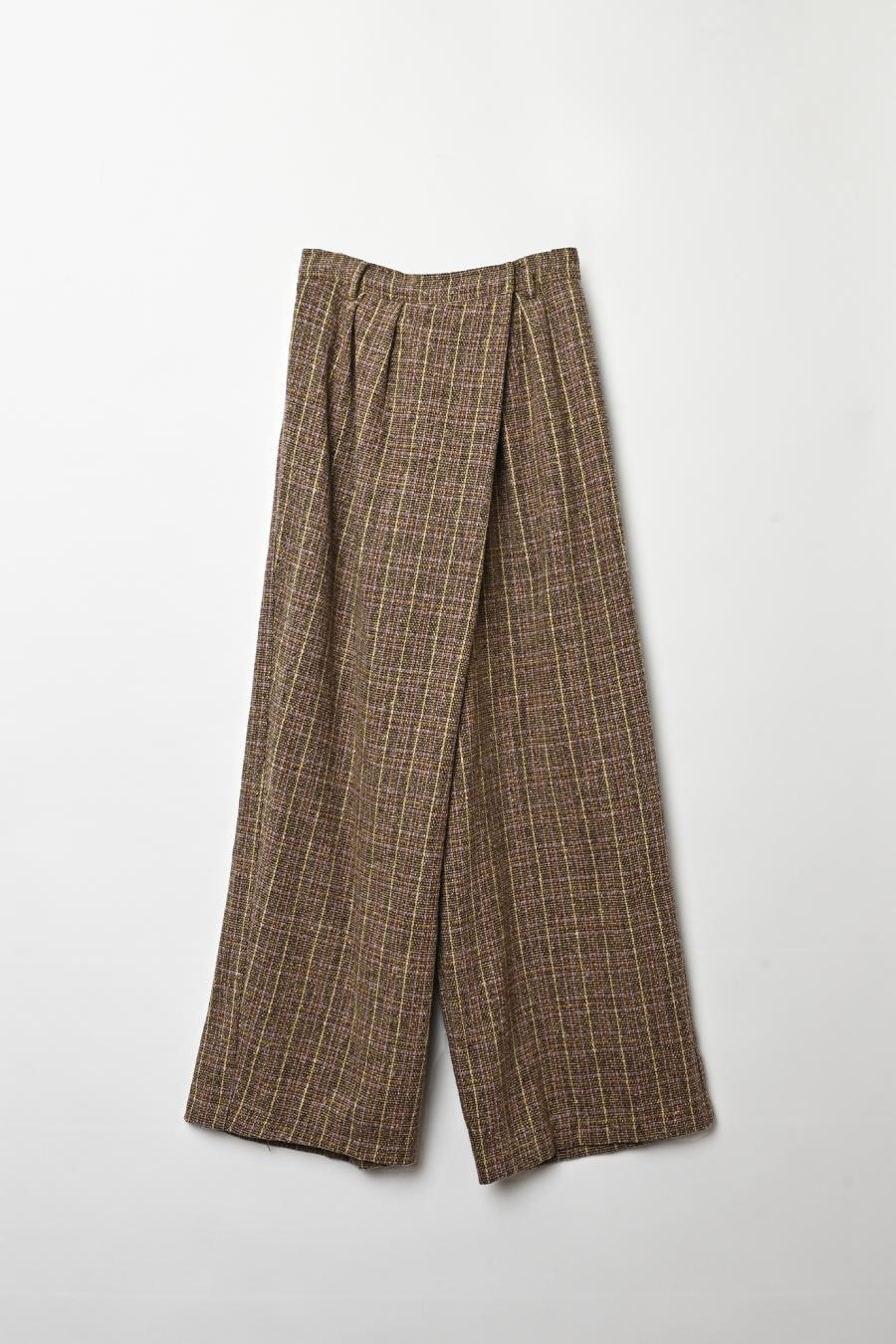 Checked Tweed Slide Pants