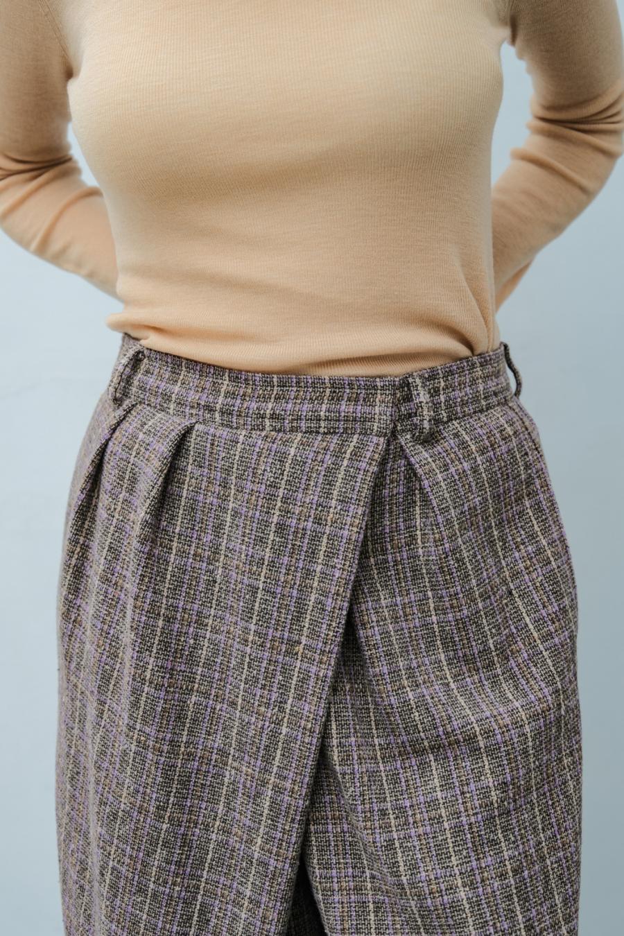 Checked Tweed Slide Pants