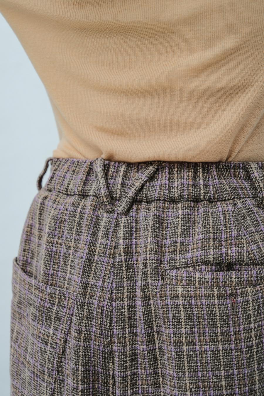 Checked Tweed Slide Pants