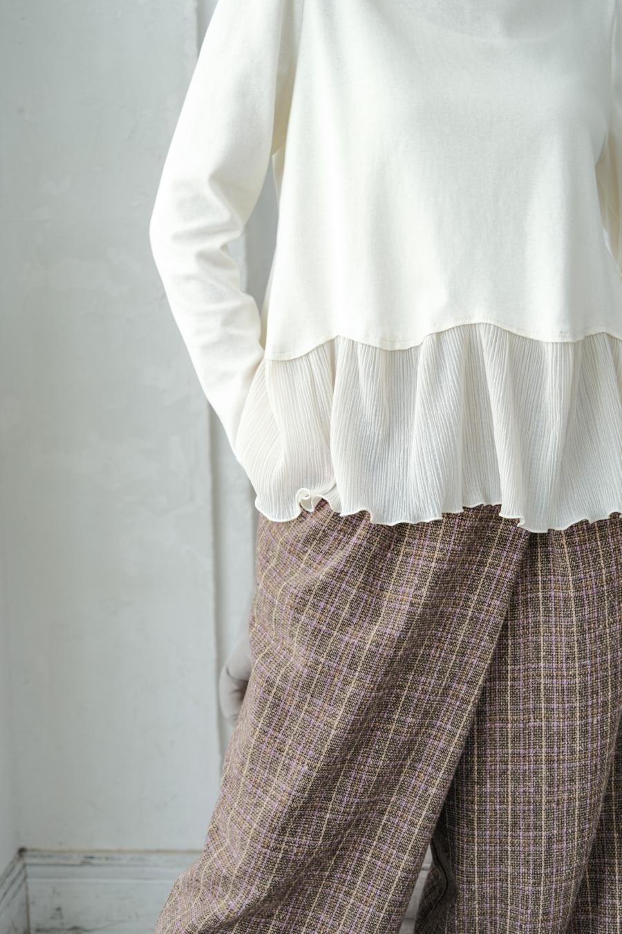 Checked Tweed Slide Pants