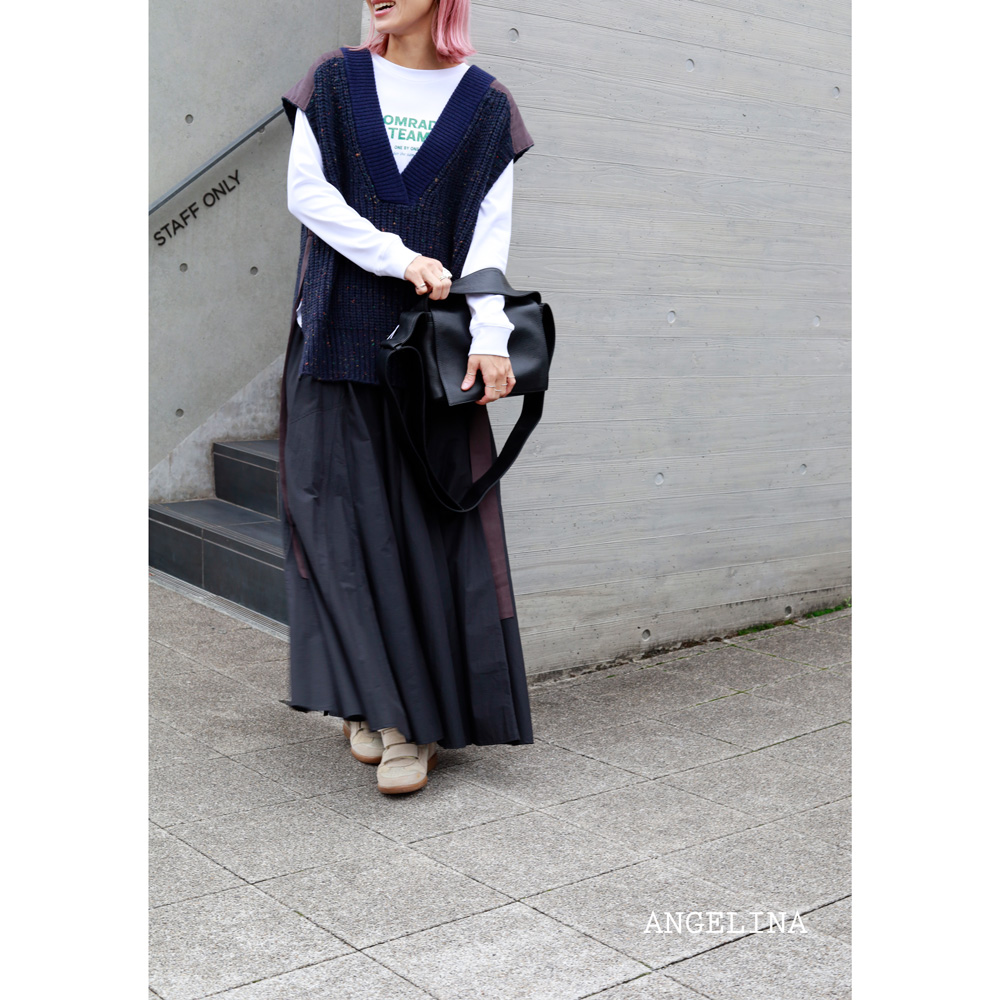 布帛肩ヨークベスト_スタイル