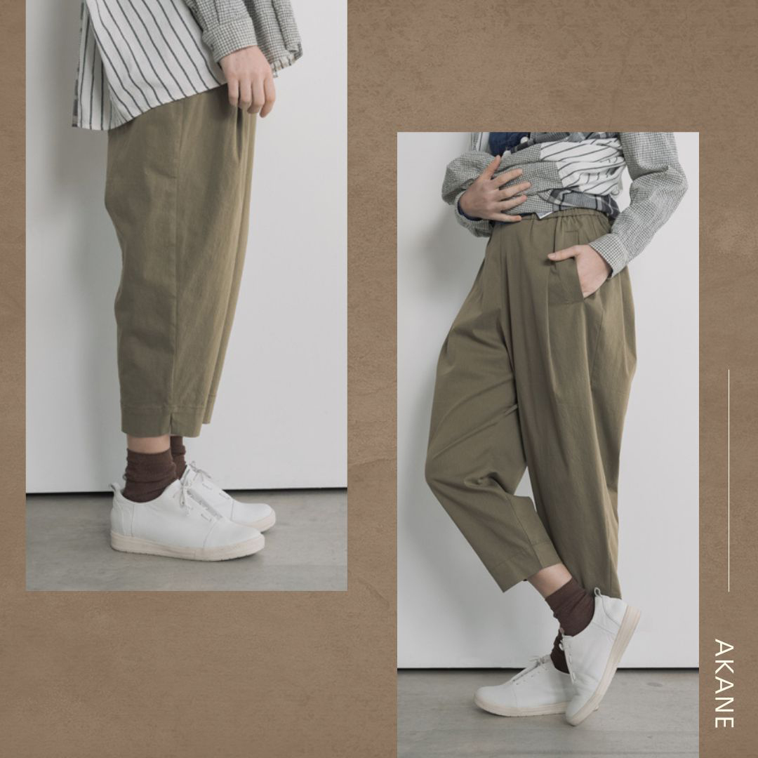 【PANTS|大人を綺麗に見せるパンツライン】 ♦すっきり細見えの定番スリム|シャンブレーストレッチパンツ