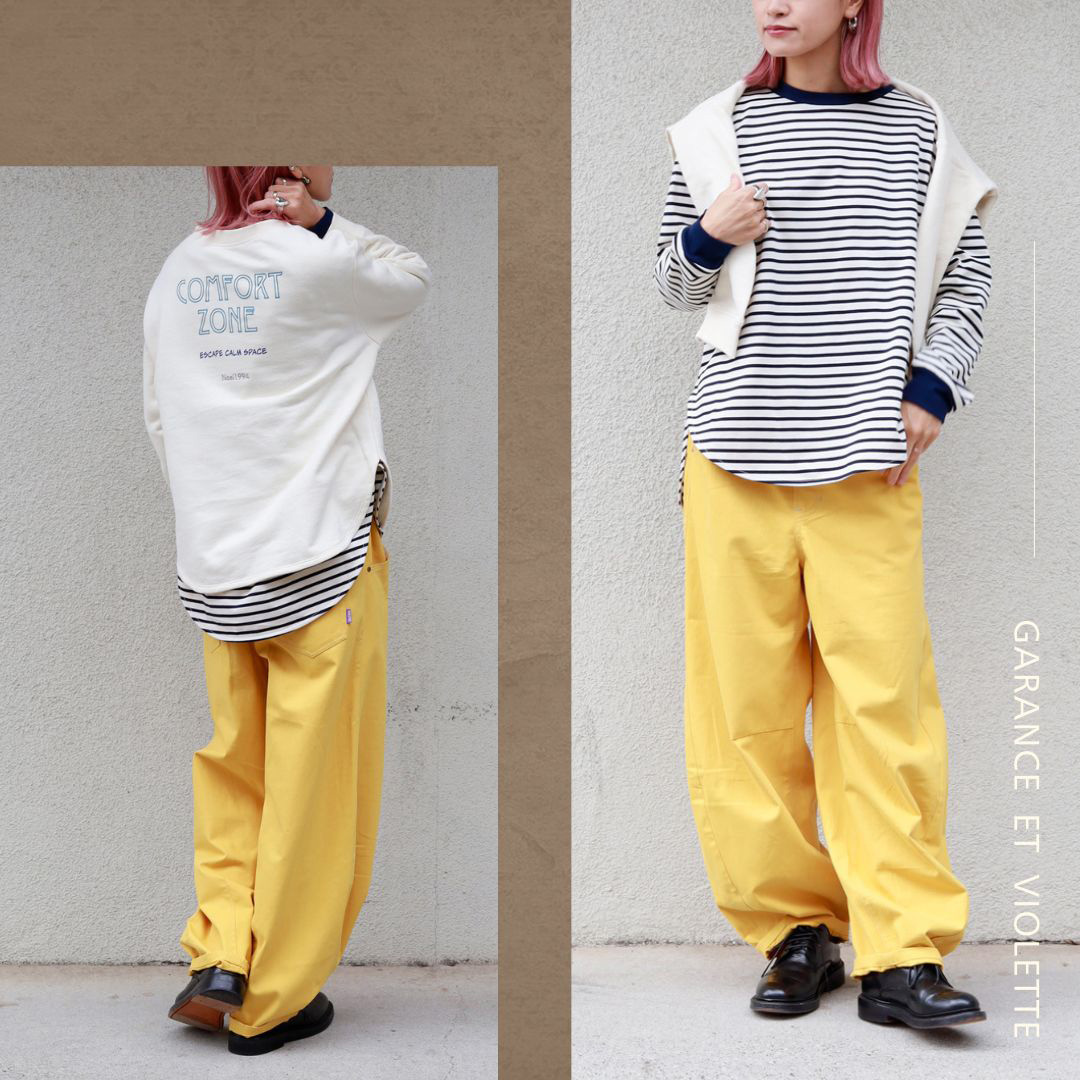 【PANTS|大人を綺麗に見せるパンツライン】 ♦立体シルエットで洒落感◎|コクーンカラーパンツ