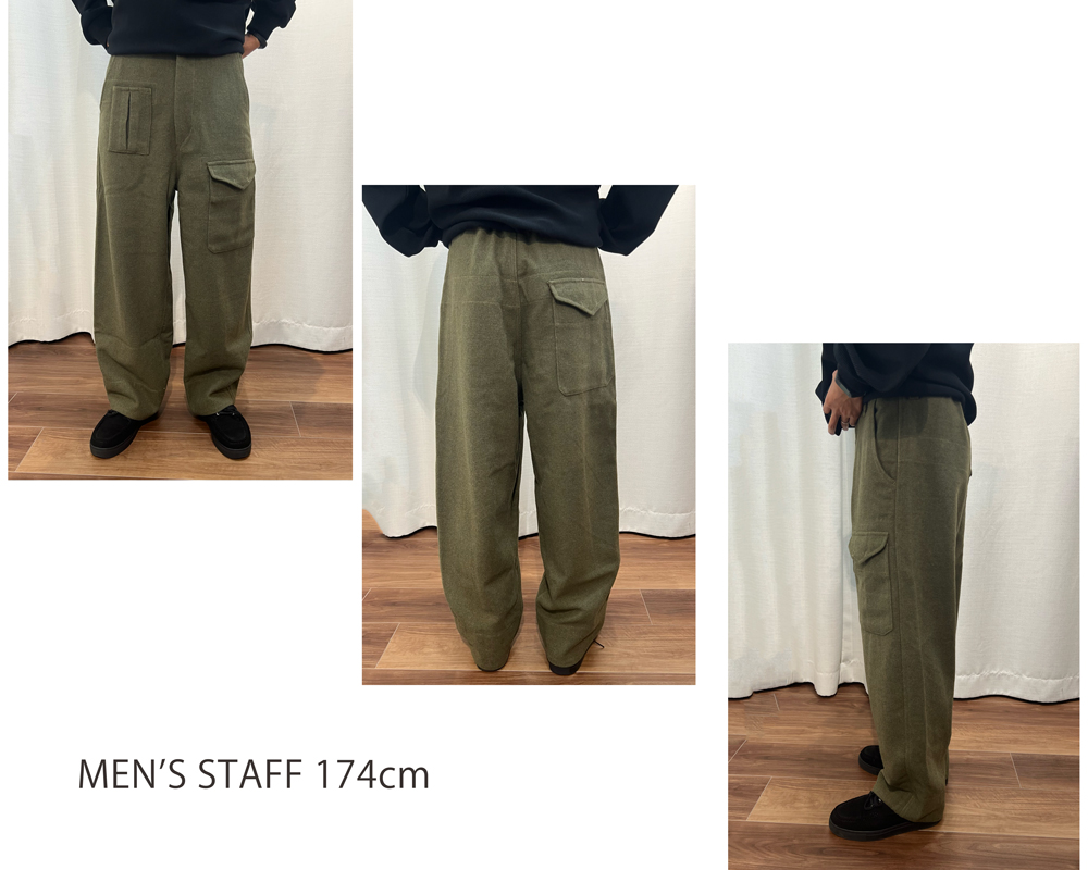 太めシルエットのユーロミリタリートラウザー。_ツィードミリタリートラウザー