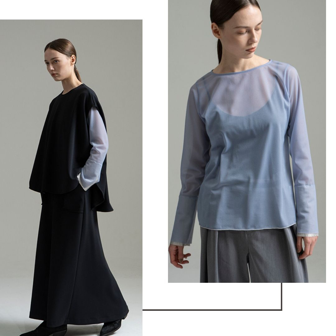 異素材が引き立てる、品格ロンTEE。 【WカフスロンTee】