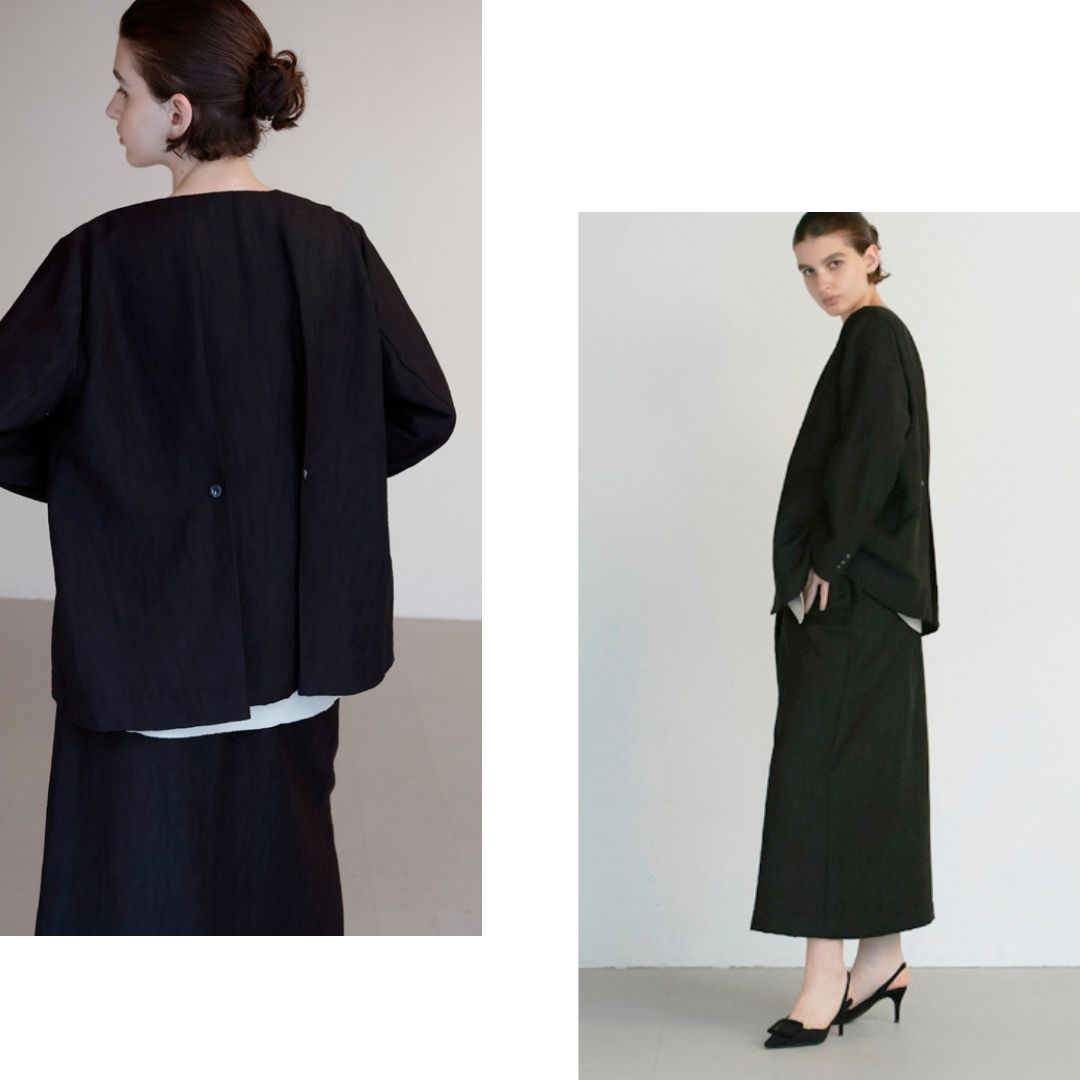 【MODE】<ジャケットセットアップ>
素材で語る、大人の存在感。