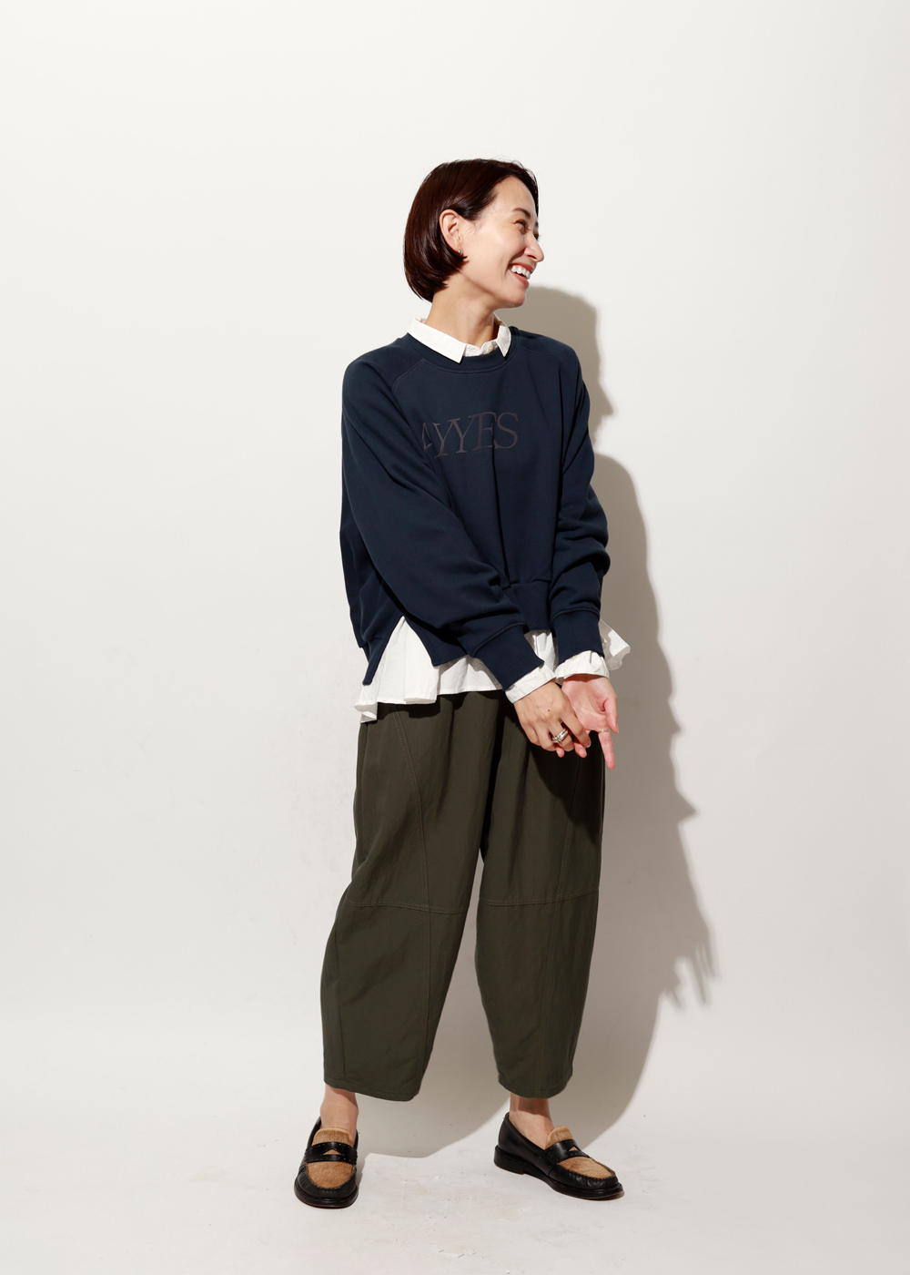 ショート丈スウェット｜バランスよく着られる今どきカジュアル