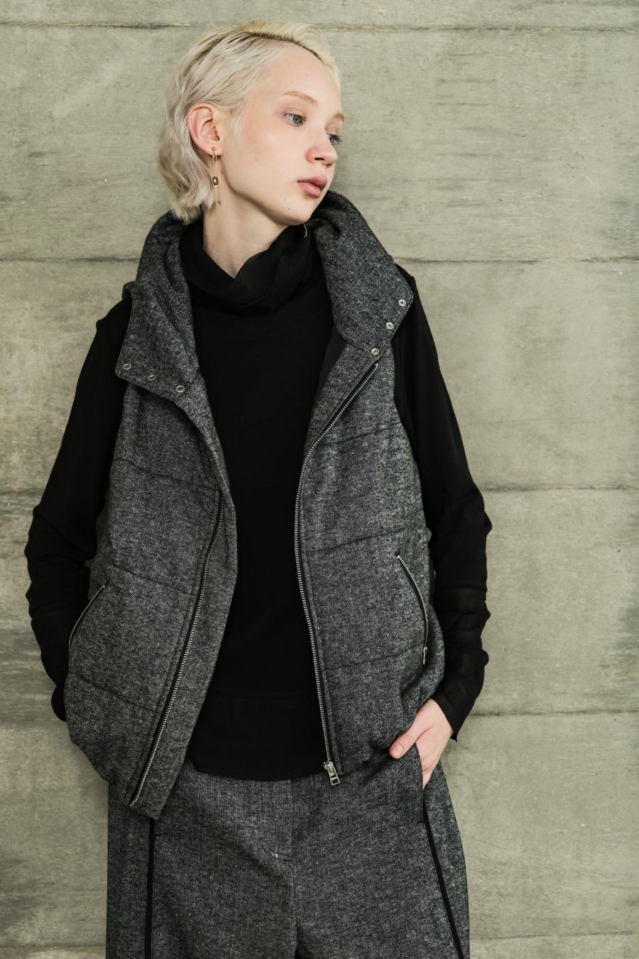 Padded Mini-Nepped Tweed Vest