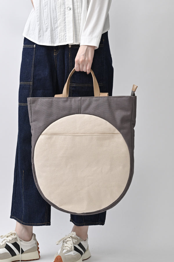 Round Motif Two-Tone 2-Way Bag