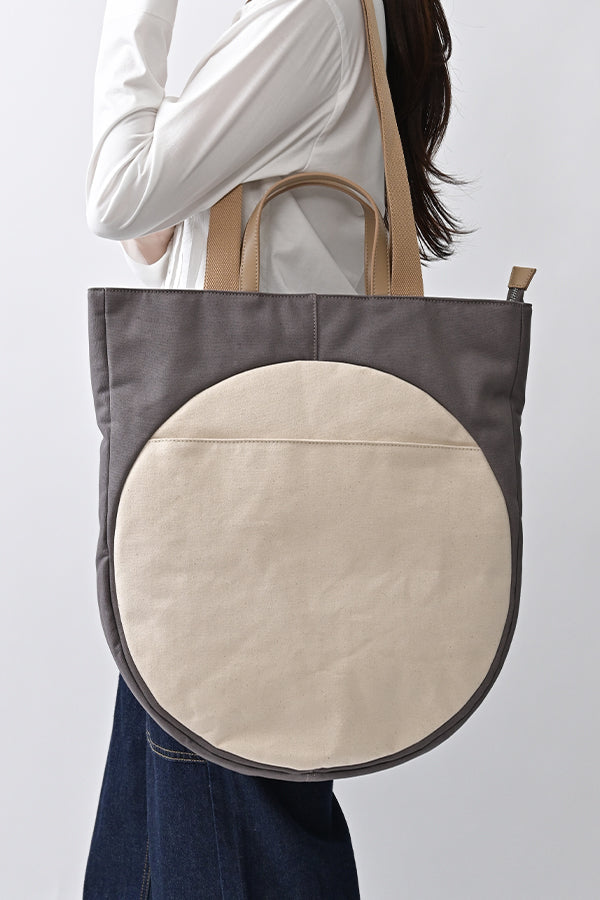 Round Motif Two-Tone 2-Way Bag