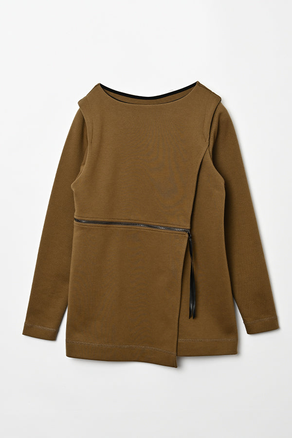 Front Zip Paneled Pullover