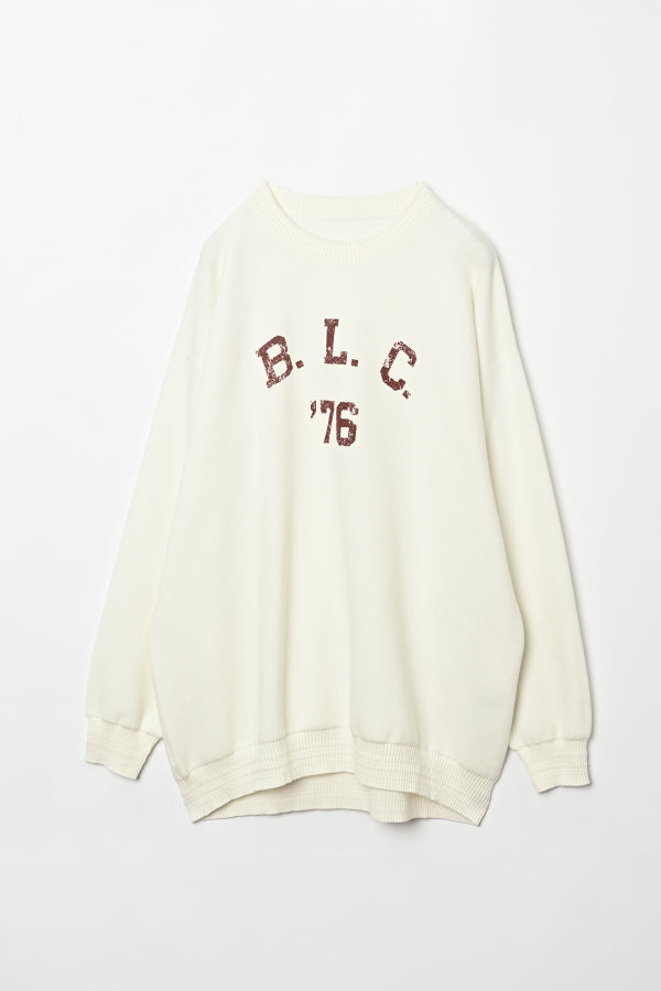 Sweat-Like Reversible Knit Pullover