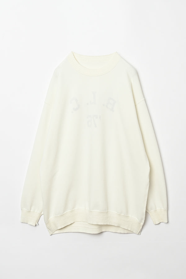 Sweat-Like Reversible Knit Pullover