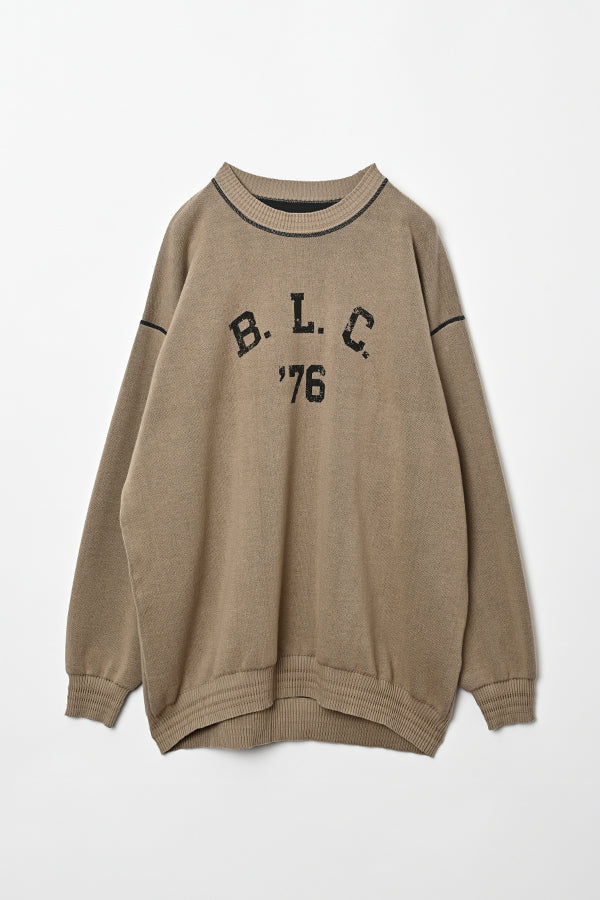 Sweat-Like Reversible Knit Pullover