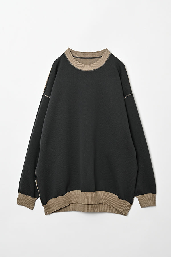 Sweat-Like Reversible Knit Pullover