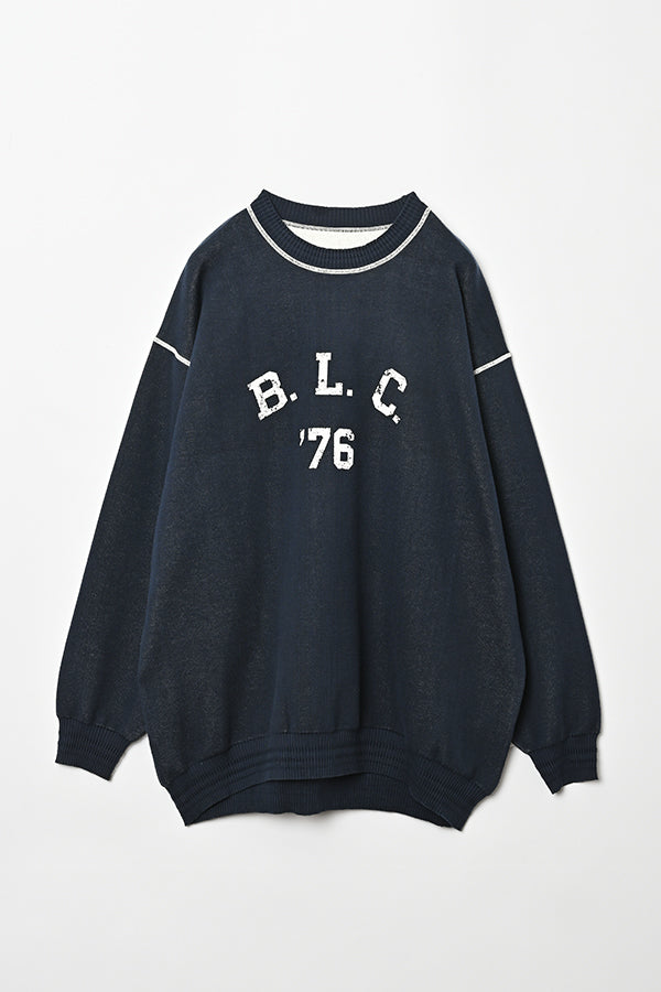 Sweat-Like Reversible Knit Pullover