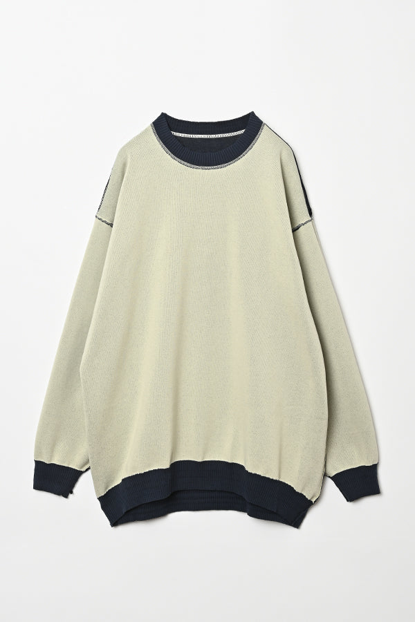 Sweat-Like Reversible Knit Pullover