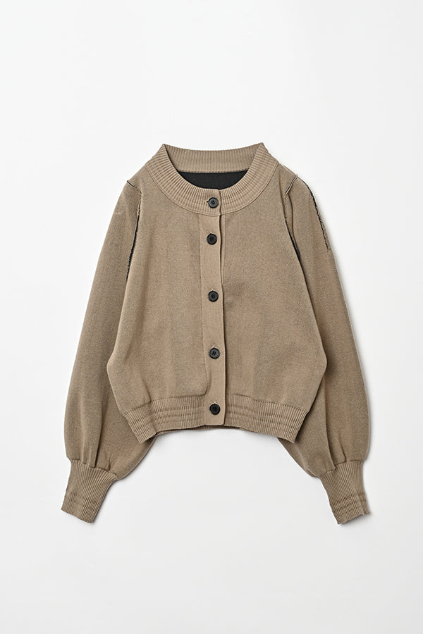 Sweat-Like Reversible Knit Cardigan