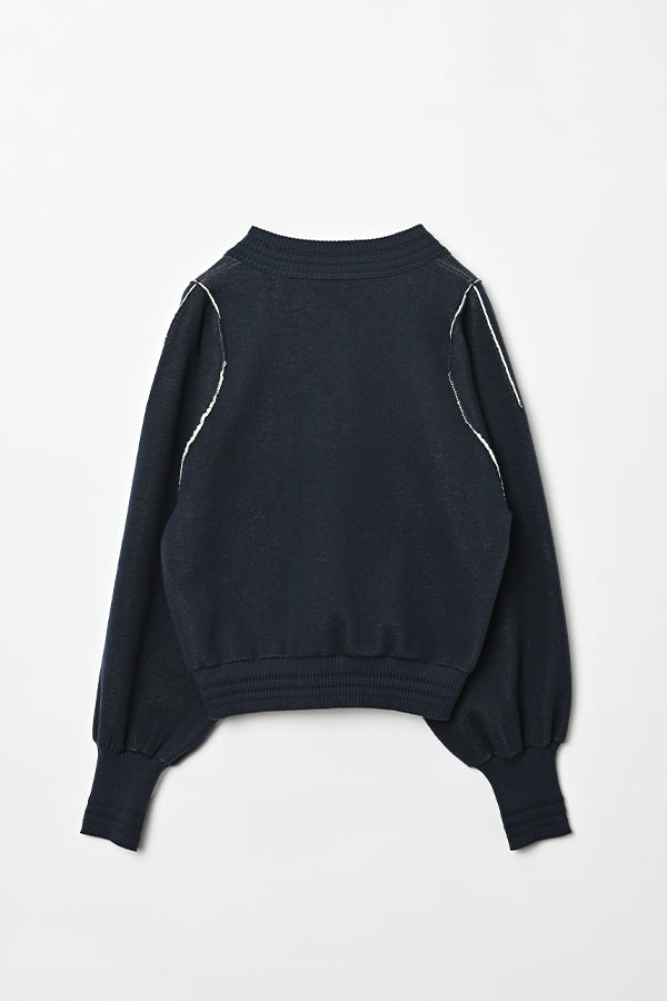 Sweat-Like Reversible Knit Cardigan