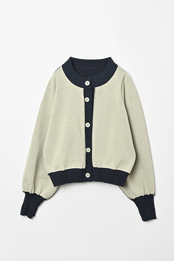 Sweat-Like Reversible Knit Cardigan