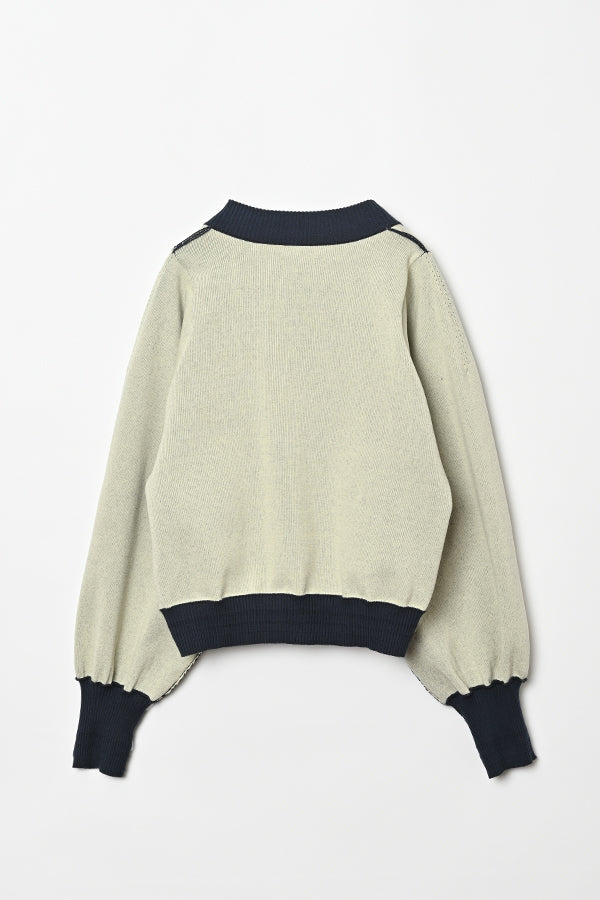 Sweat-Like Reversible Knit Cardigan
