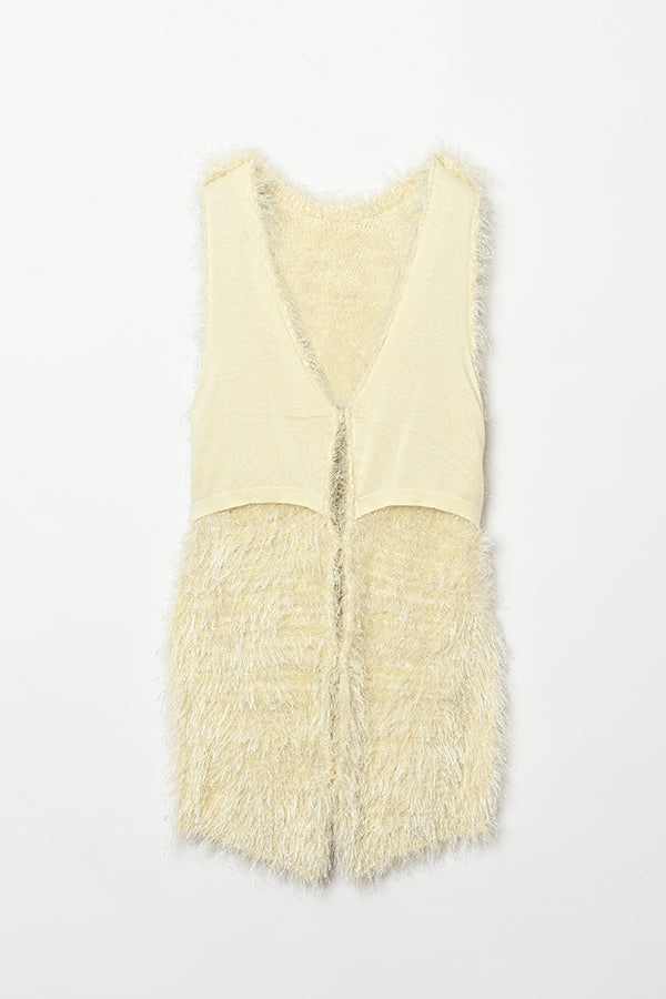 4-Way Knit Fur Vest