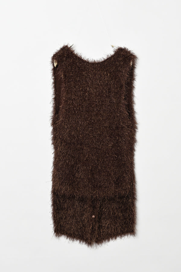 4-Way Knit Fur Vest