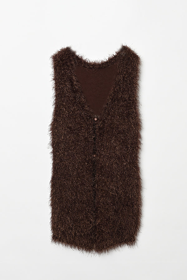 4-Way Knit Fur Vest