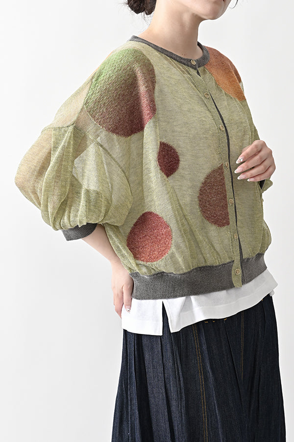 Sheer Circle Gather Cardigan