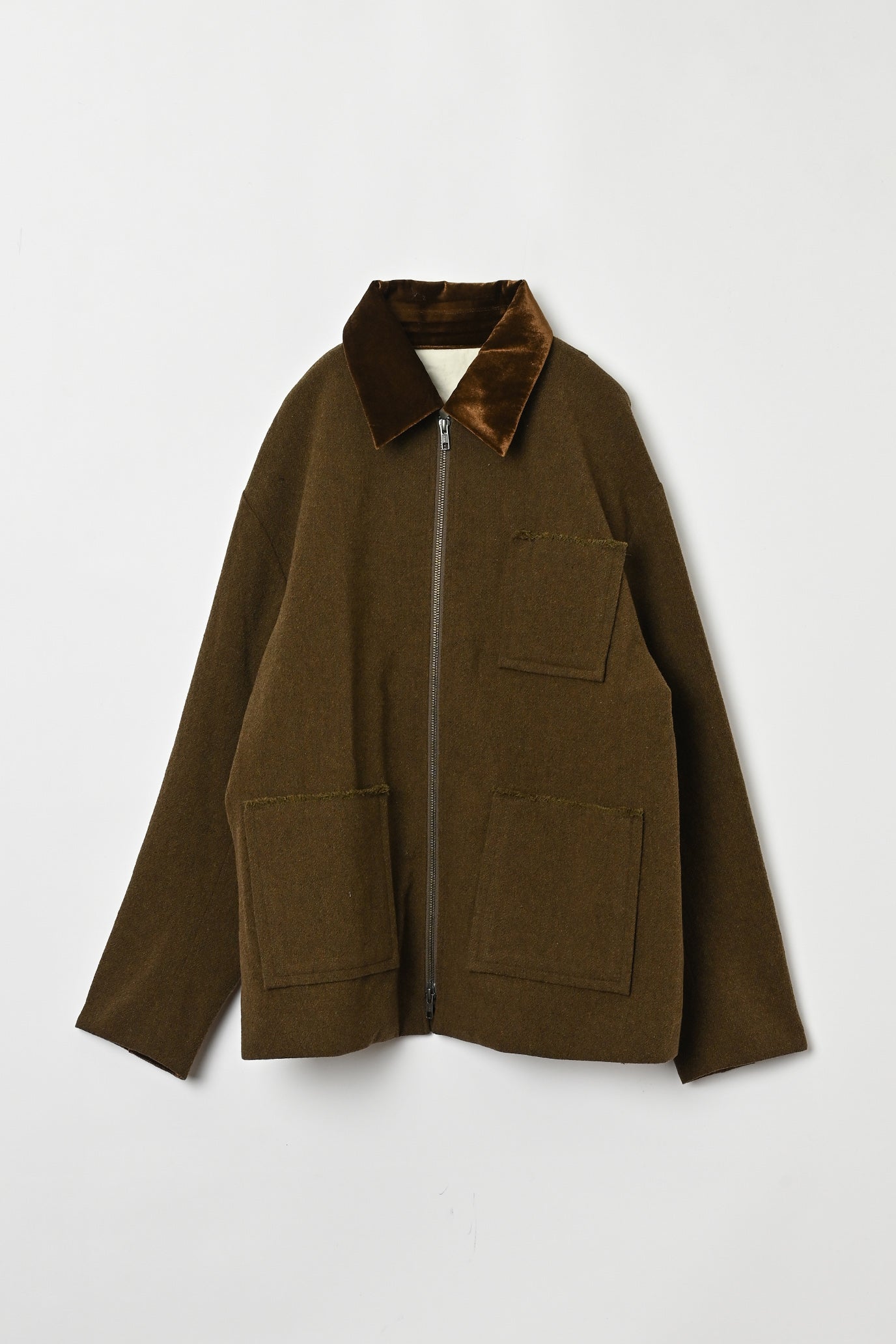 Wool-Cotton Tweed 3-Pocket Jacket