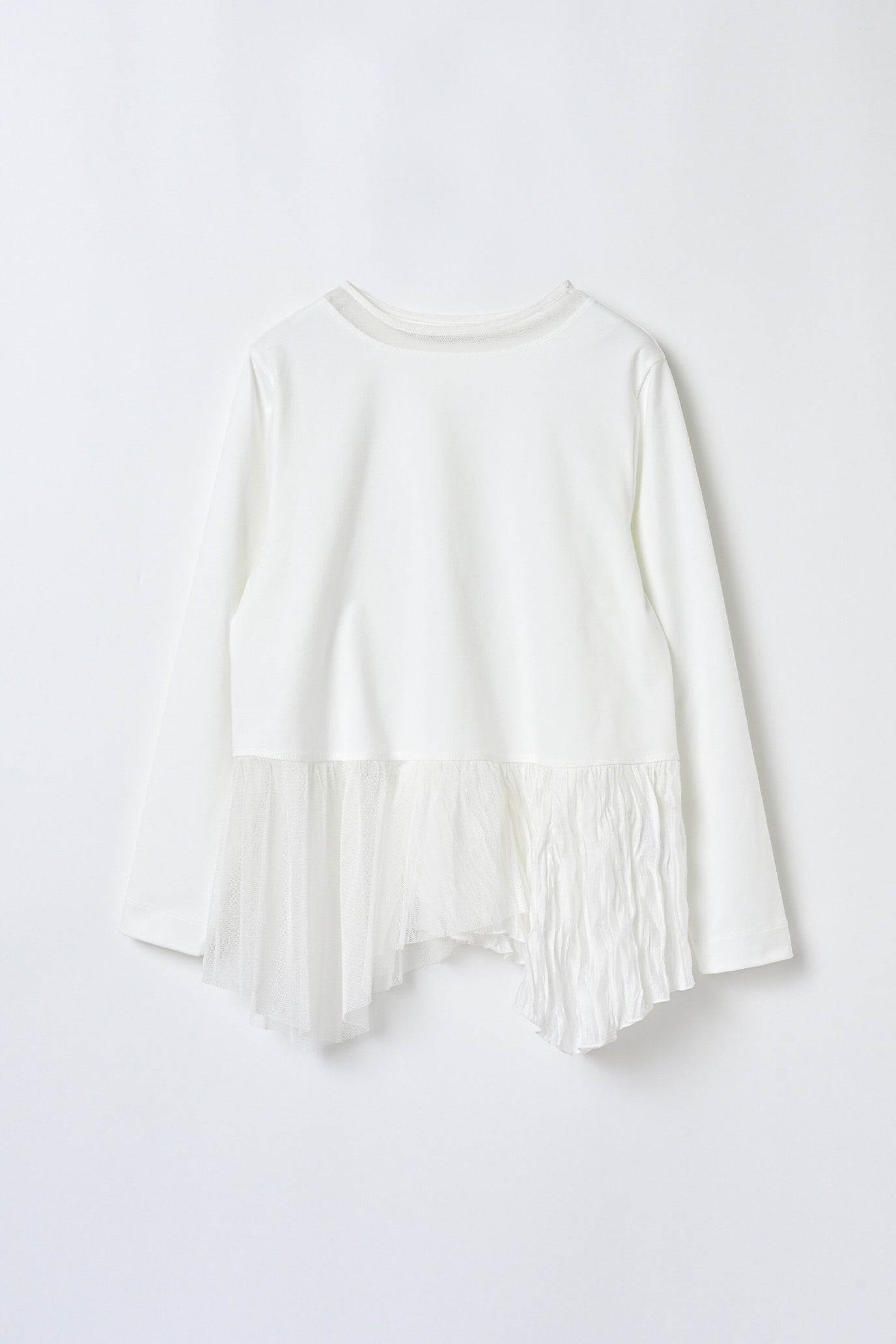 Tulle & Washed Peplum Pullover