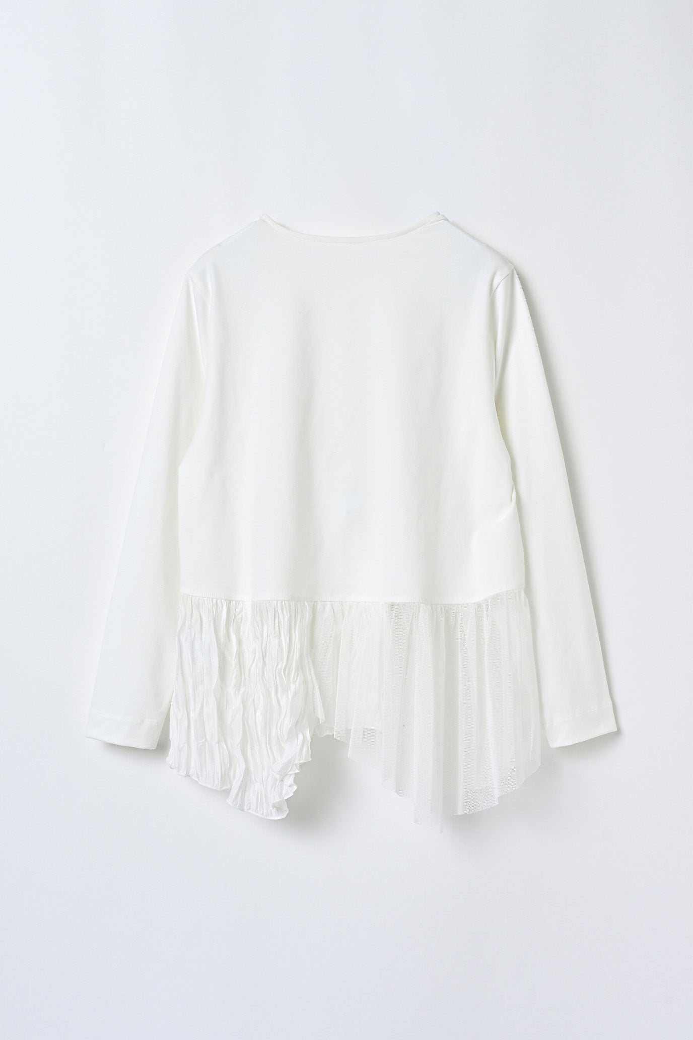 Tulle & Washed Peplum Pullover